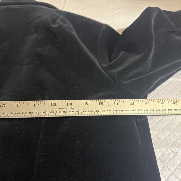 Vintage The Traveler by Connie Black Velvet Blazer Jacket Medium Lagenlook - Picture 9 of 9